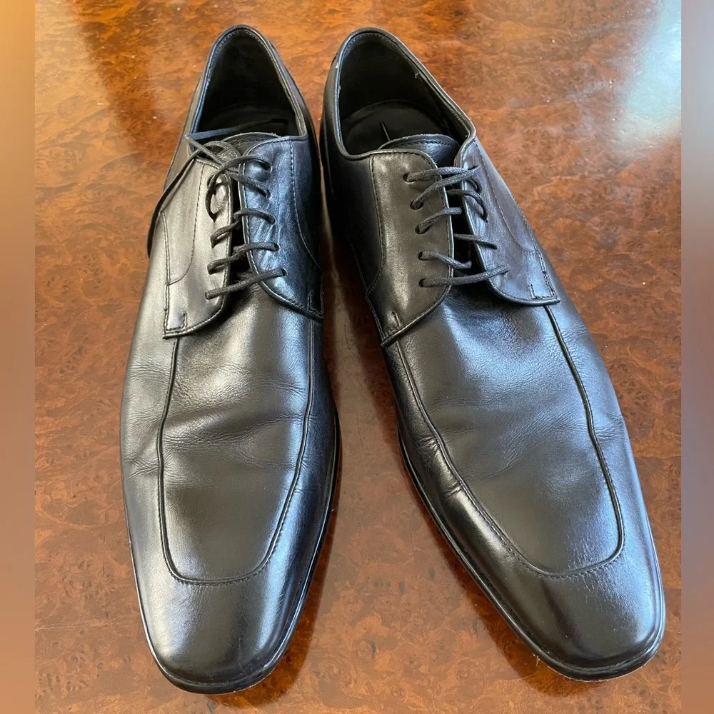 HUGO BOSS Leather Apron Toe‎ Lace Up Derby in Black Size 11